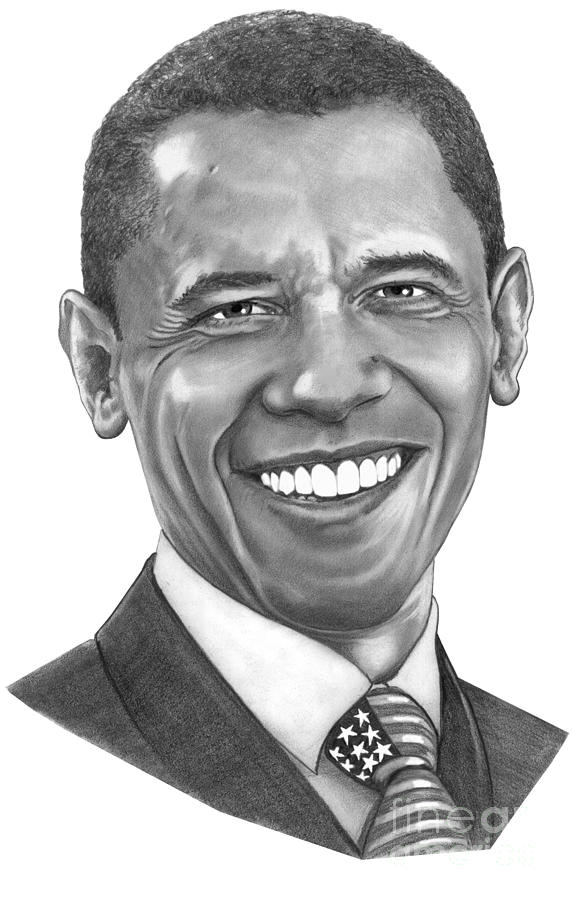 574x900 president barack obama - President Obama Drawing