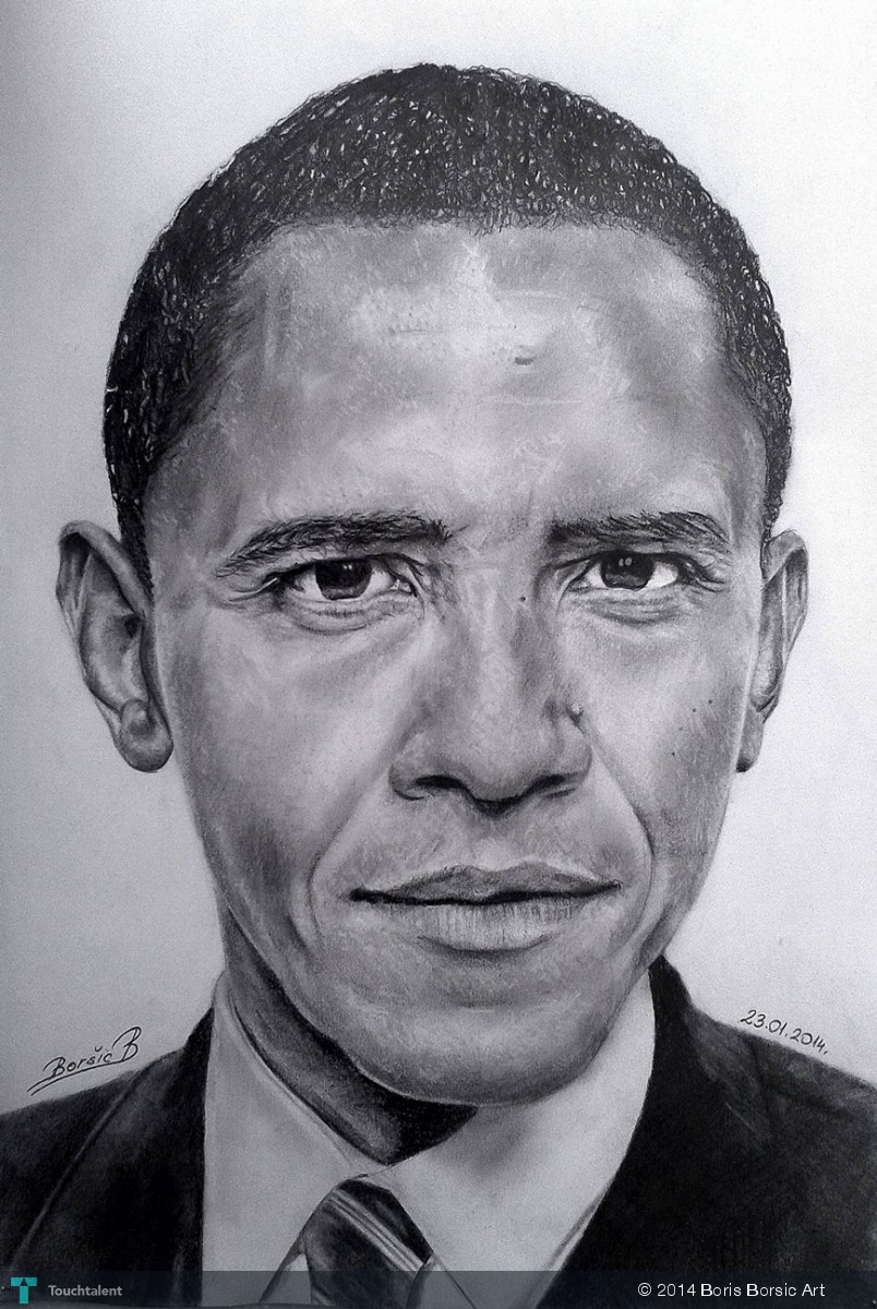 804x1200 president of usa - President Obama Drawing