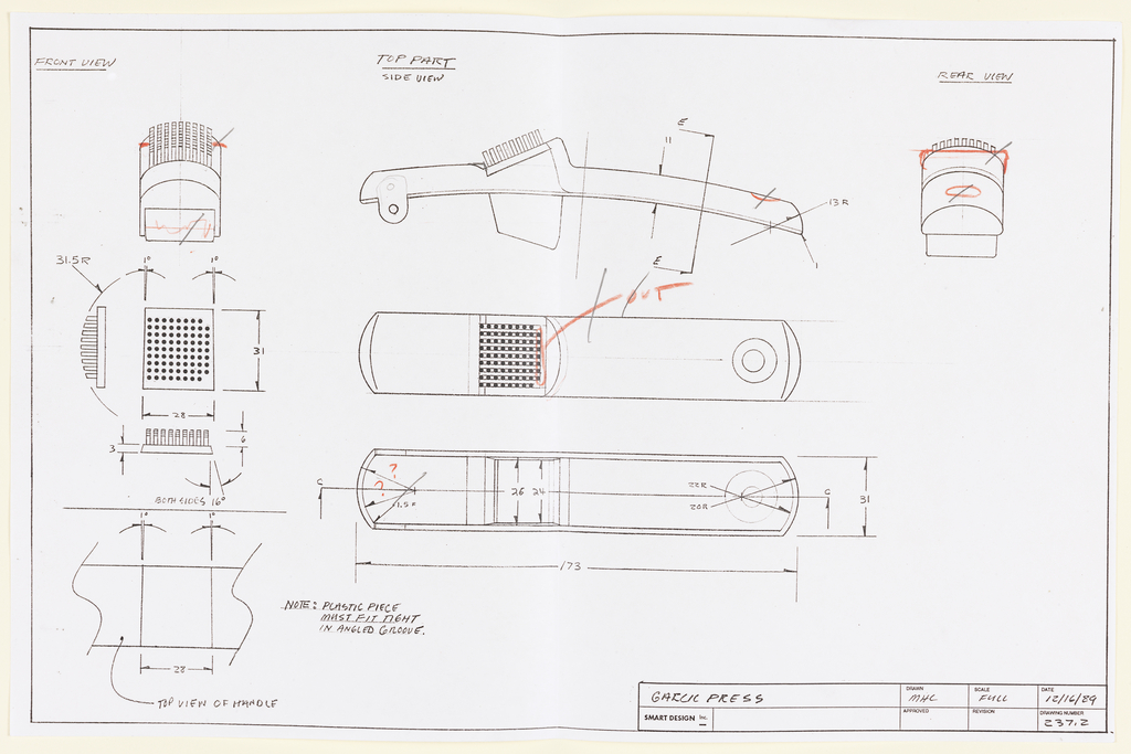 1024x683 Drawing, Design For Garlic Press, December Objects - Press Drawing