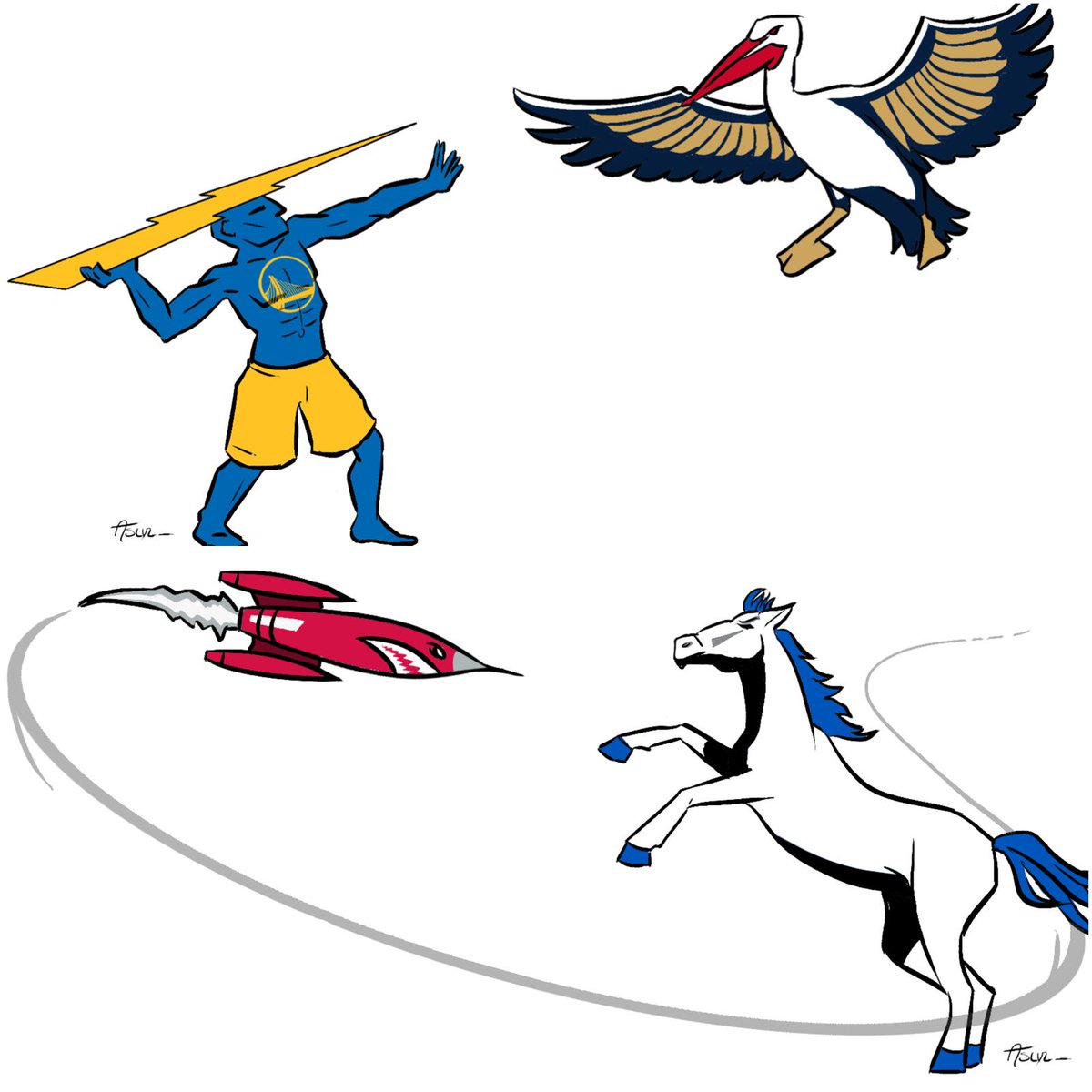 1200x1200 these drawings of the round of the nba playoffs are pretty - Pretty Cool Drawings