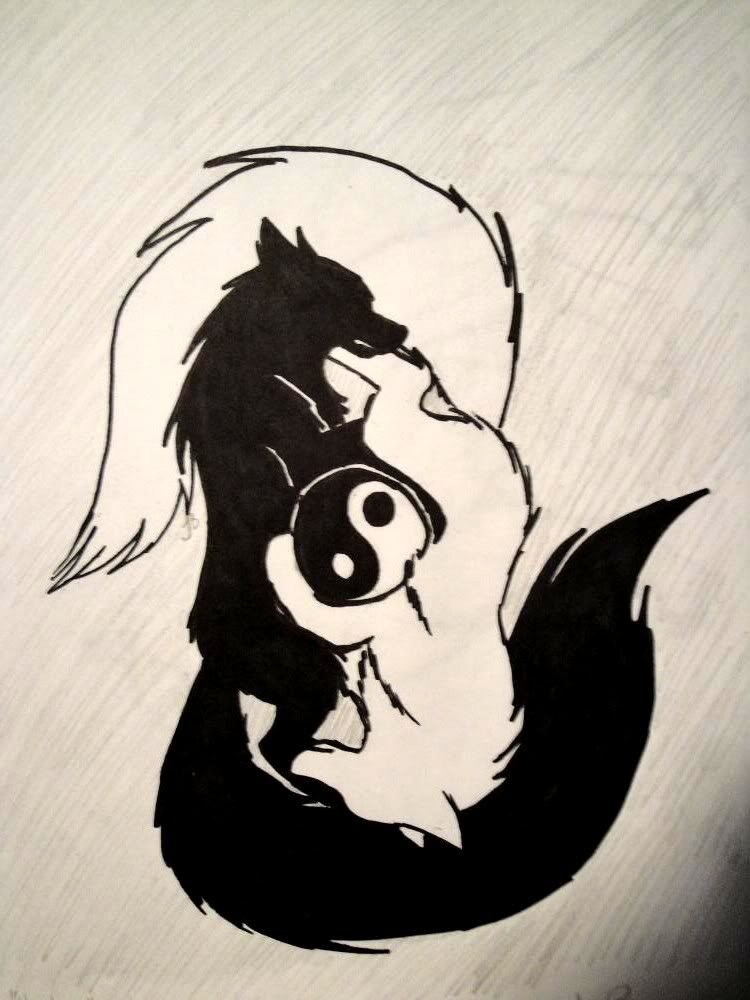 750x1000 this is pretty cool too tattoo in yin yang wolf, yin - Pretty Cool Drawings