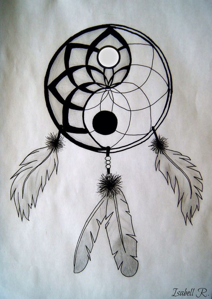 680x960 ting yang dream catcher tattoo idea pretty cool get inked - Pretty Cool Drawings