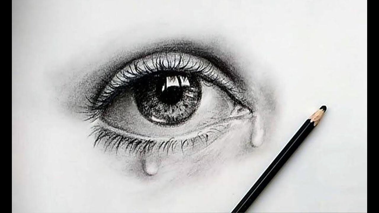 1280x720 how to draw a beautiful eye very easily pencil sketch tutorial - Pretty Eye Drawings