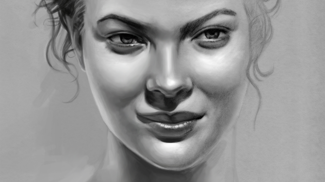 1280x720 photoshop painting of my pretty face drawing art of wei - Pretty Face Drawing