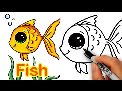 480x360 How To Draw A Cartoon Fish Cute And Easy - Pretty Fish Drawing