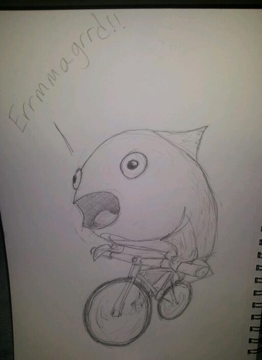 513x703 Coworker Said To Draw A Fish Riding A Bike Things Got Outta Hand - Pretty Fish Drawing