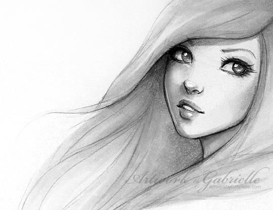 540x416 Pretty Girl Picture Drawing Drawing Skill - Pretty Girl Drawing