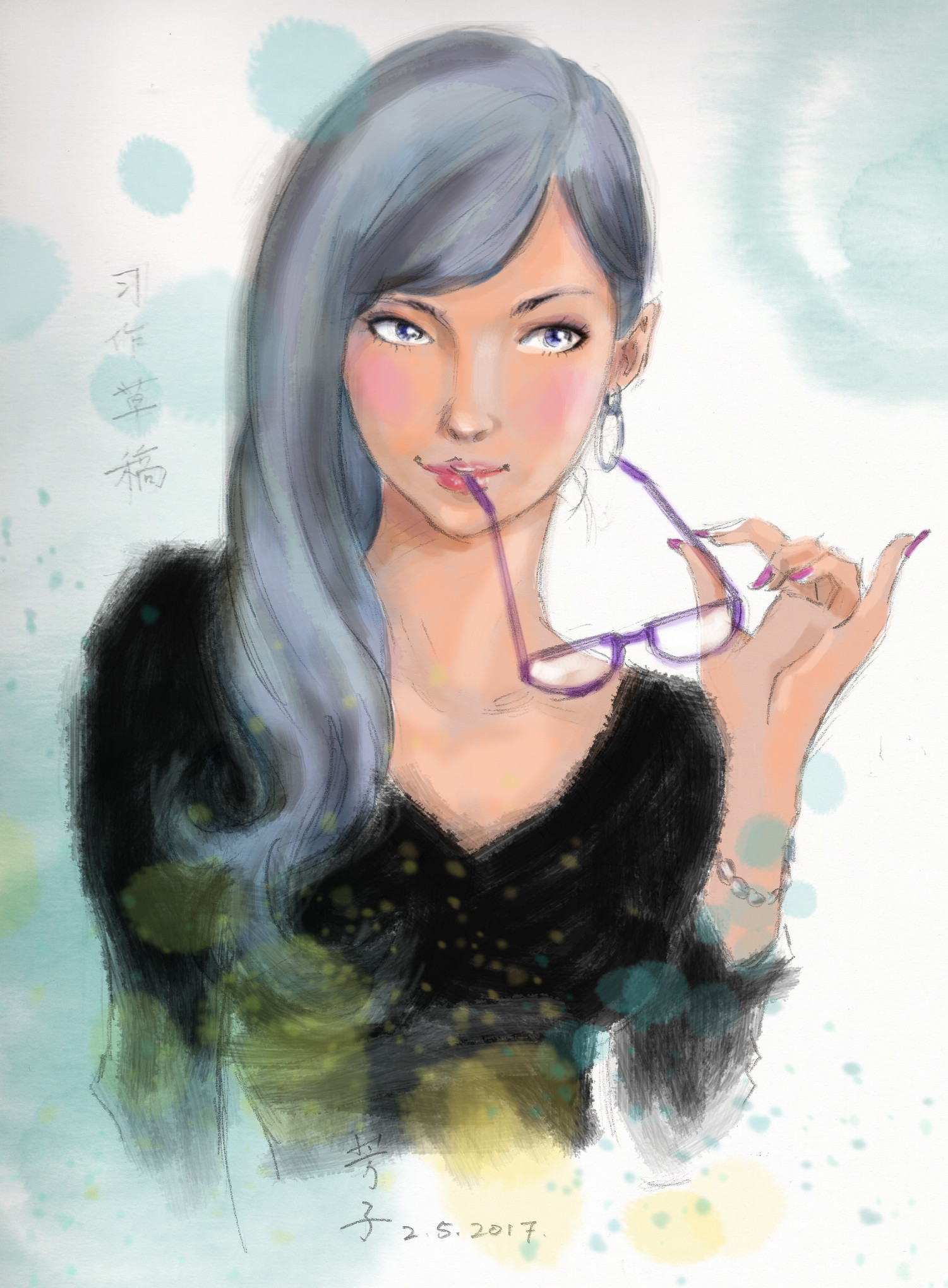 1501x2040 Sook Fong Yoon - Pretty Girl Drawing