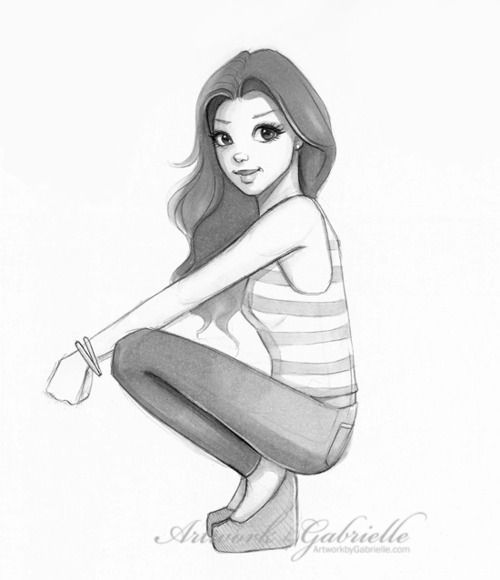 500x580 Cute Girl Drawings Easy - Pretty Girl Drawing