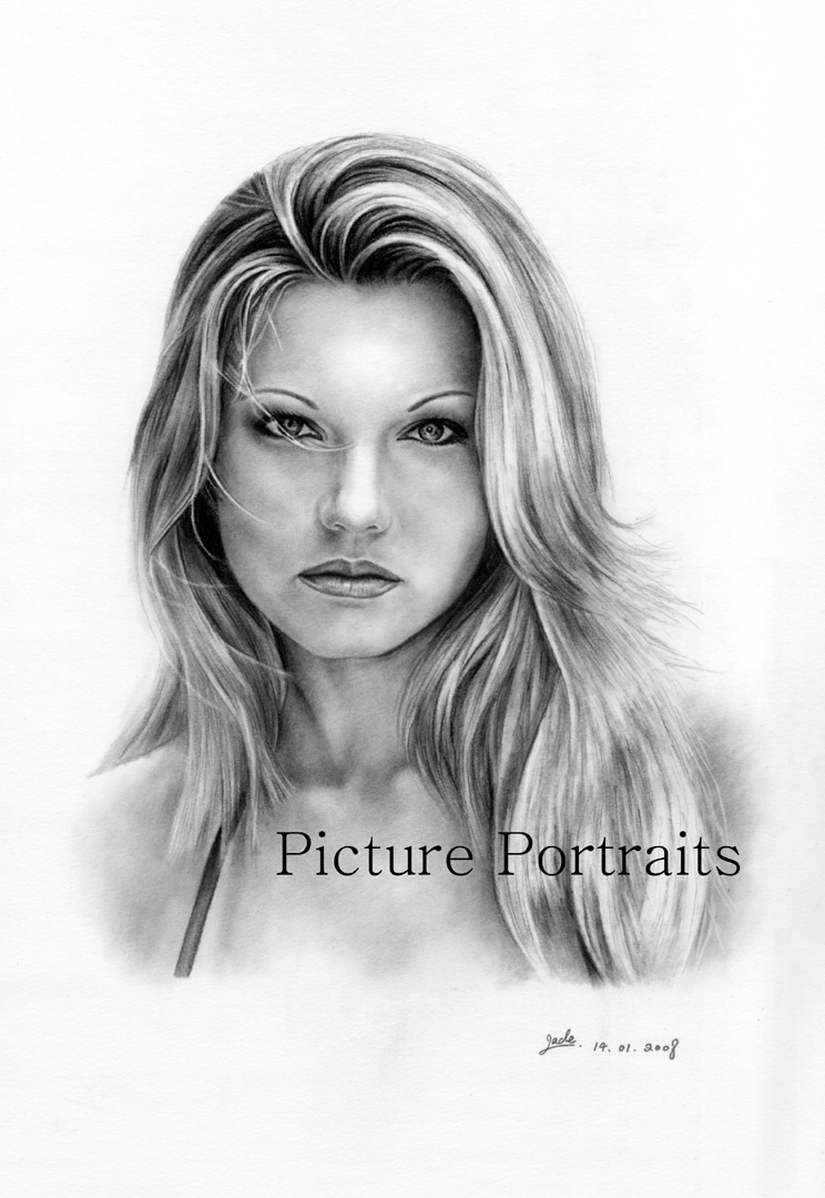 744x1080 Jade Zhang Artwork A Beautiful Looking Girl Original Drawing - Pretty Girl Face Drawing