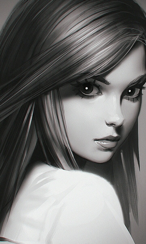 Pretty Girl Face Drawing at PaintingValley.com | Explore collection of ...