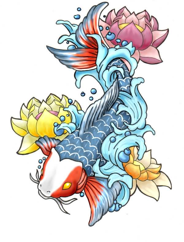 Pretty Koi Fish Drawing at PaintingValley.com | Explore collection of ...