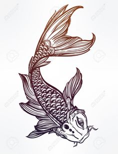 236x307 Koi Fish - Pretty Koi Fish Drawing