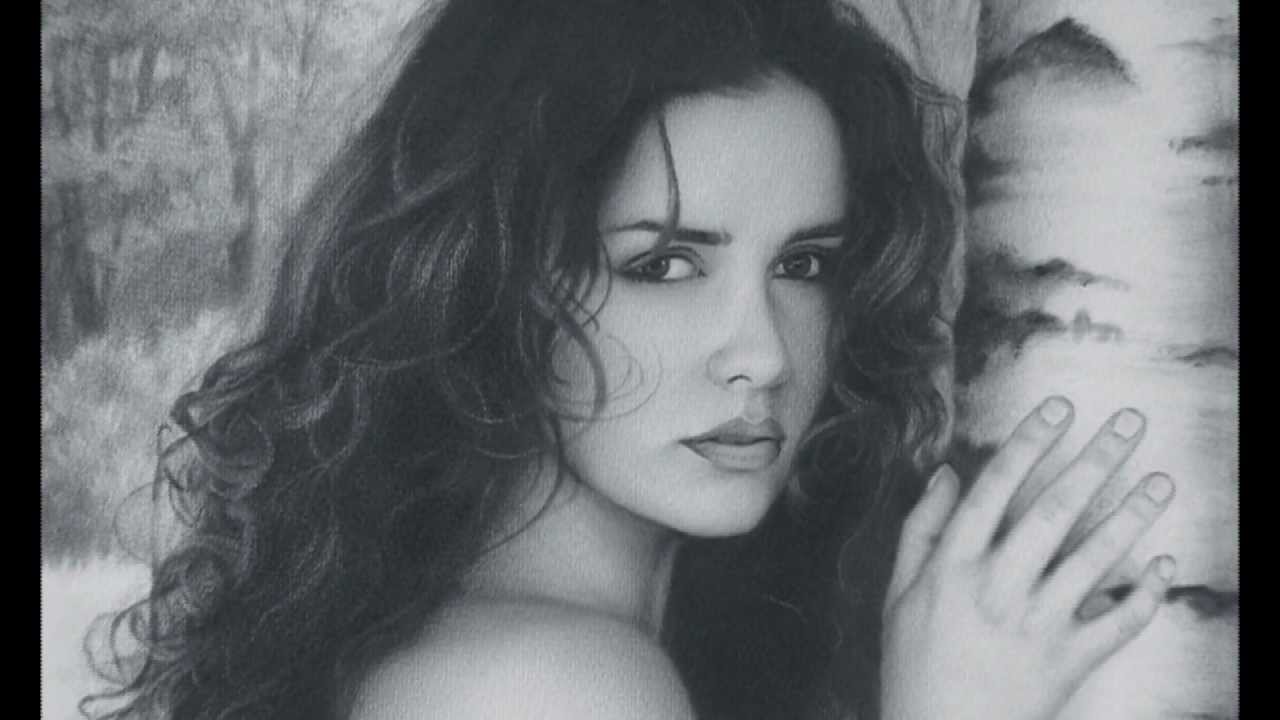 1280x720 Beautiful Girl Portrait Drawing - Pretty Lady Drawing