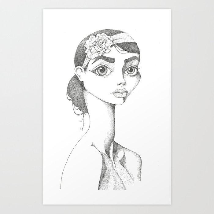 700x700 Pretty Rose Art Print - Pretty Rose Drawing