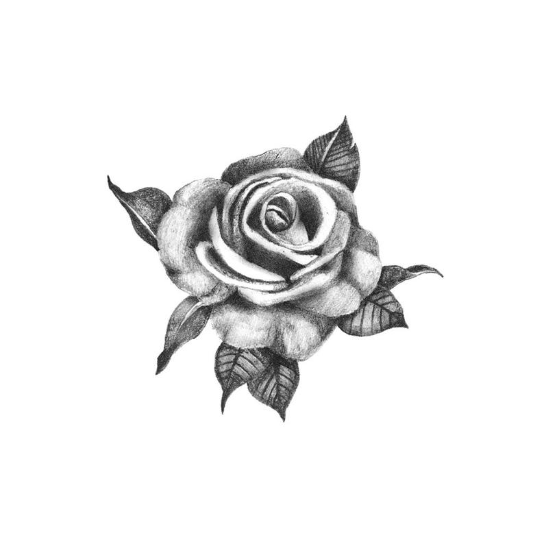 794x794 pretty rose temporary tattoo rose temporary tattoo black etsy - Pretty Rose Drawing