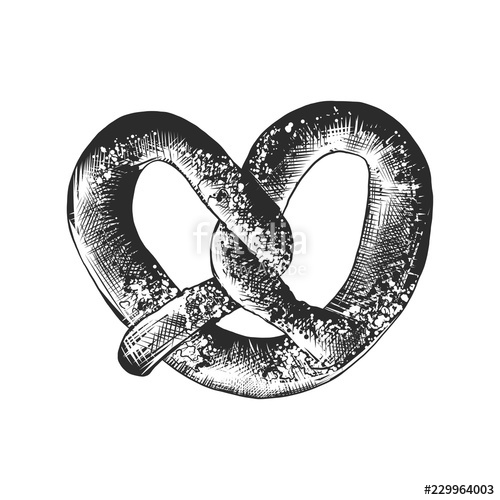 500x500 vector engraved style illustration for posters, decoration - Pretzel Drawing