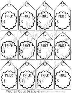 236x305 blank printable price tags printable gift tags tag templates - Price Tag Drawing