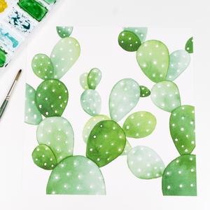 300x300 square prickly pear cactus pattern - Prickly Pear Cactus Drawing