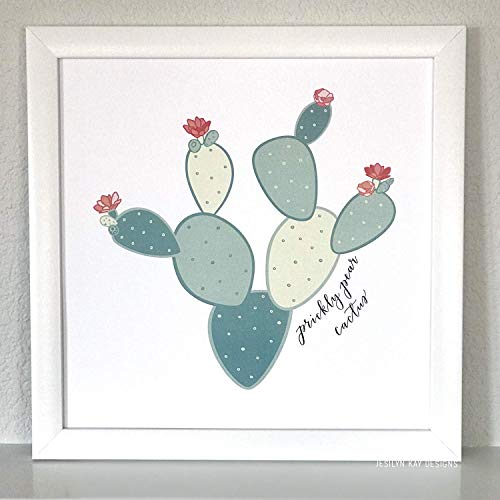 500x500 cactus drawing art print prickly pear cactus decor - Prickly Pear Cactus Drawing