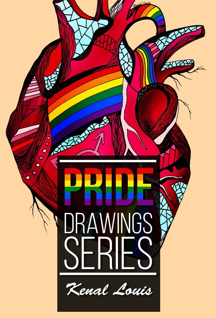 735x1080 lgbt pride drawings beautiful pride heart art you'll love - Pride Drawings