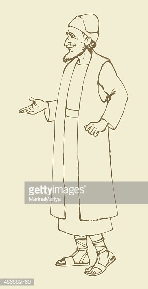 297x580 Elder Jewish Priest In Biblical Vector Drawing Stock Vectors - Priest Drawing