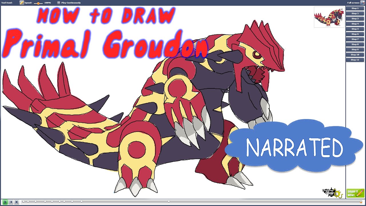 1280x720 How To Draw Primal Groudon From Pokemon - Primal Groudon Drawing