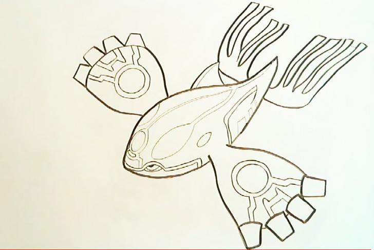 728x487 Primal Kyogre Drawing On Whiteboard - Primal Kyogre Drawing