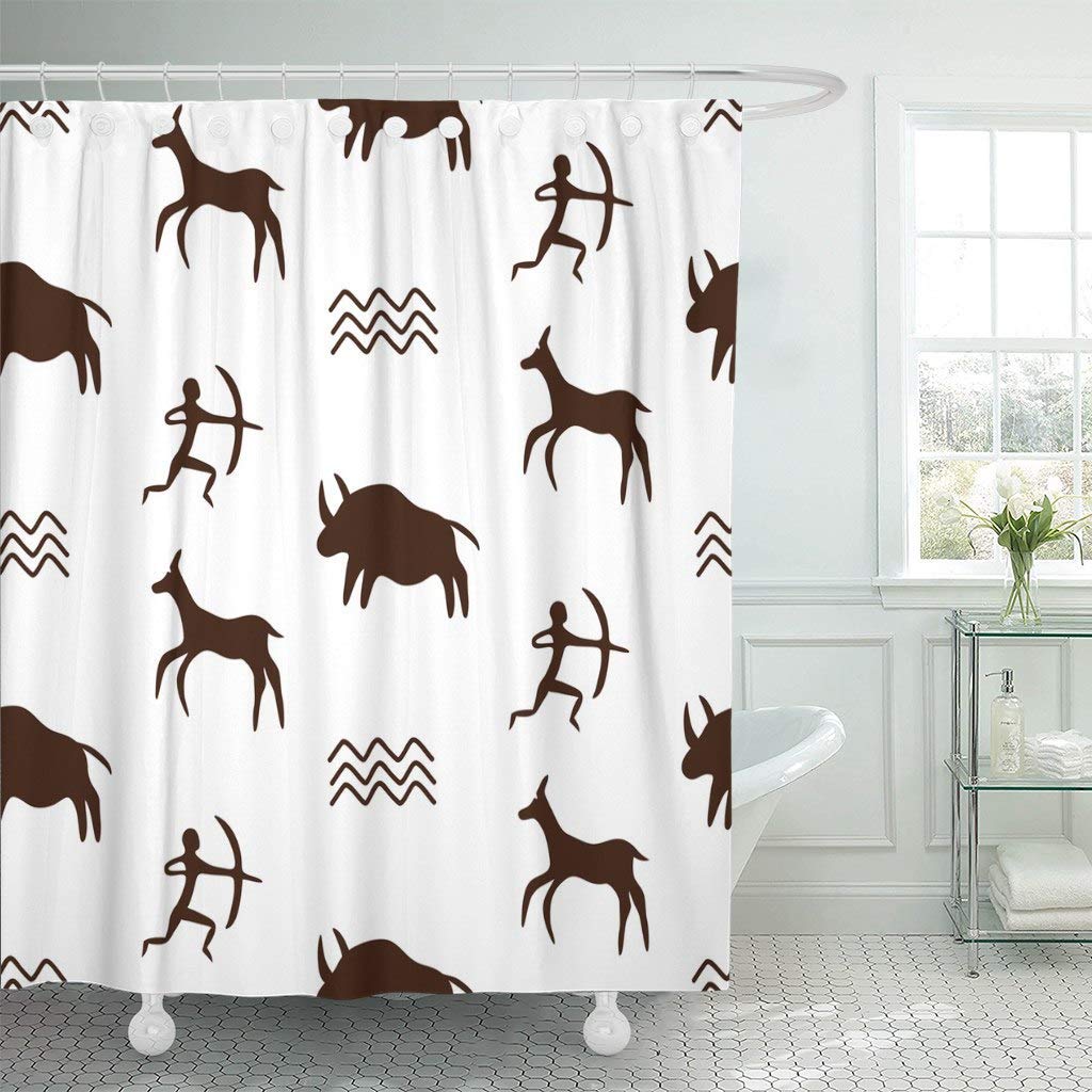 1024x1024 shower curtains bathroom curtain primitive with cave drawings - Primitive Drawings