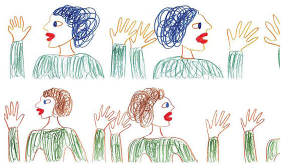 566x334 Two Fragments Of Series Of Drawings With Color Pencils On Long - Primitive Drawings