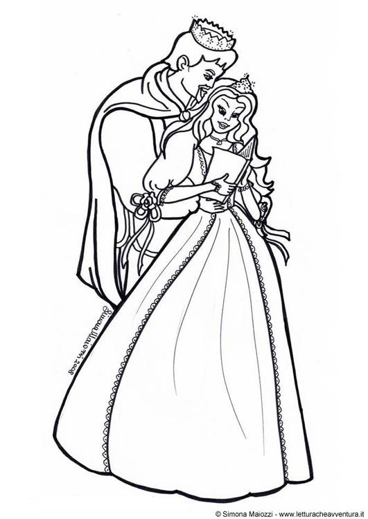 531x750 Coloring - Prince And Princess Drawing