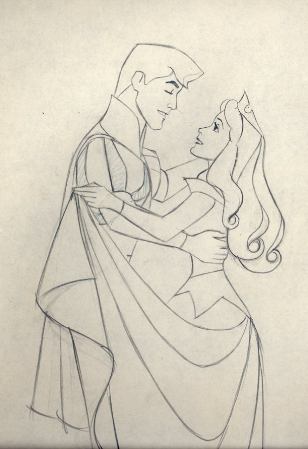 618x900 sleeping beauty and the prince disney drawings in disney - Prince And Princess Drawing