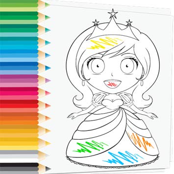 355x355 prince princess coloring book - Prince And Princess Drawing