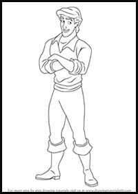 200x282 how to draw the little mermaid cartoon characters drawing - Prince Eric Drawing