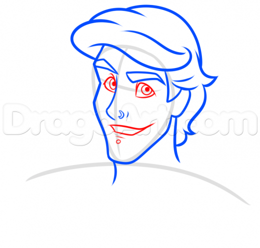 520x496 learn prince eric punk drawing lesson, disney characters, cartoons - Prince Eric Drawing