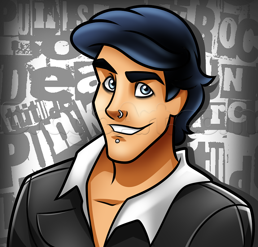 833x795 prince eric punk drawing lesson, step - Prince Eric Drawing