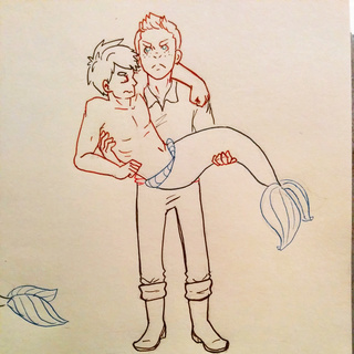 320x320 some destiel for you all cas as ariel and dean as prince eric - Prince Eric Drawing