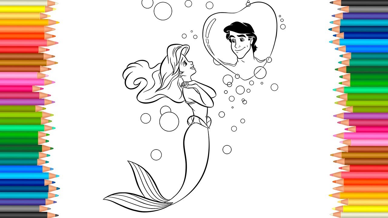 1280x720 the little mermaid drawing ariel dreams of prince eric coloring - Prince Eric Drawing