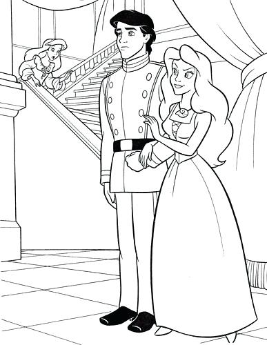 387x500 Prince Coloring - Princess And Prince Drawing