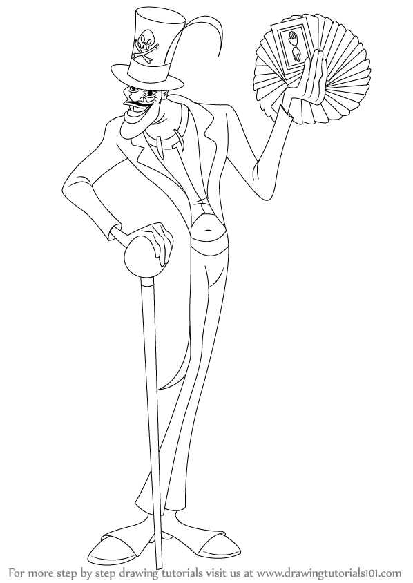 598x844 Learn How To Draw Doctor Facilier From The Princess And The Frog - Princess And The Frog Drawings