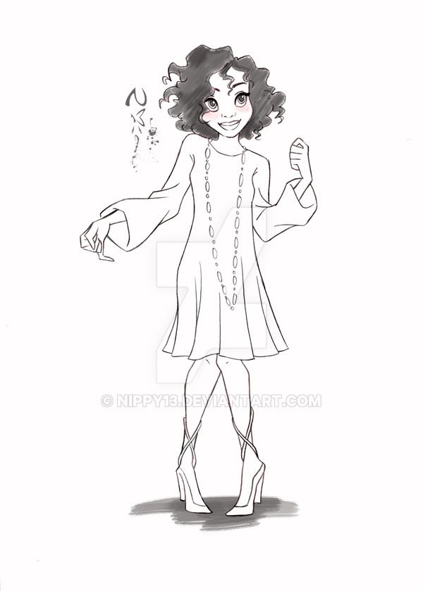 600x839 The Princess And The Frog Character Drawing - Princess And The Frog Drawings