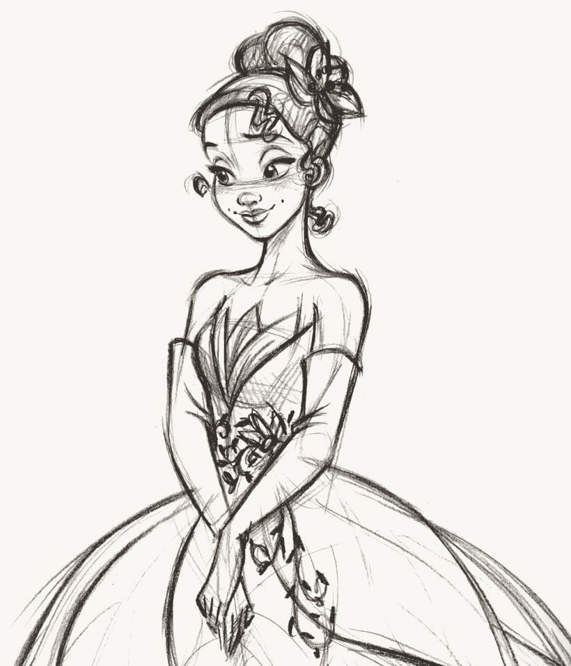 820x955 Tiana Is Beautiful Disney Sketches In Disney Princess - Princess And The Frog Drawings