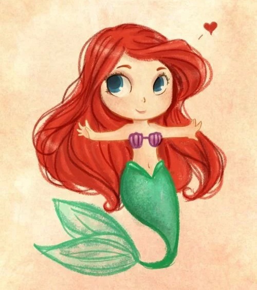 500x565 Ariel, Art, Disney, Drawing, Mermaid - Princess Ariel Drawing