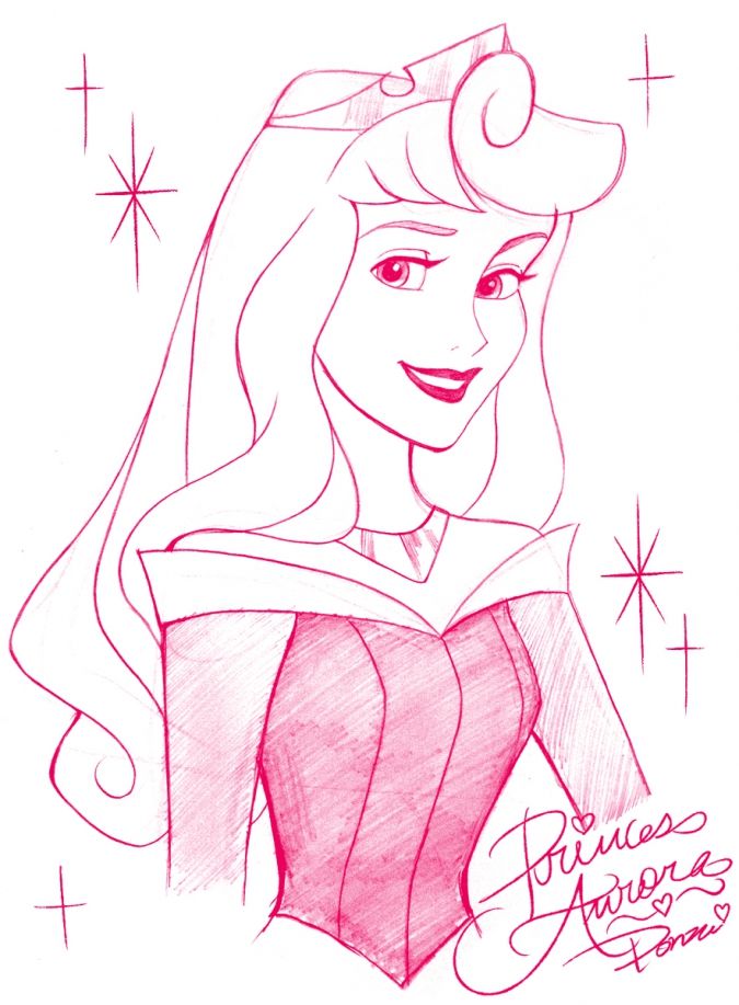 675x917 Odnotcvetnye Portrety Disnej Printcess Disney In Disney - Princess Aurora Drawing