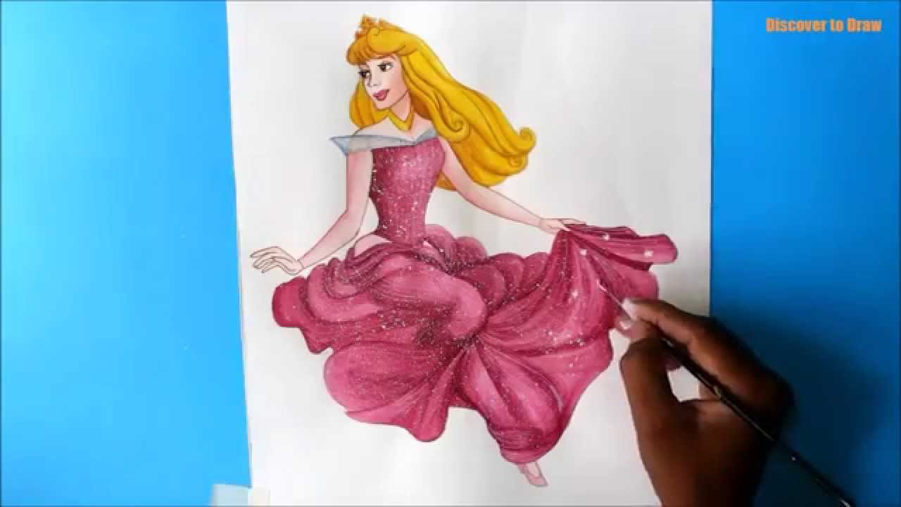 1280x720 How To Draw Princess Aurora From Sleeping Beauty - Princess Aurora Drawing
