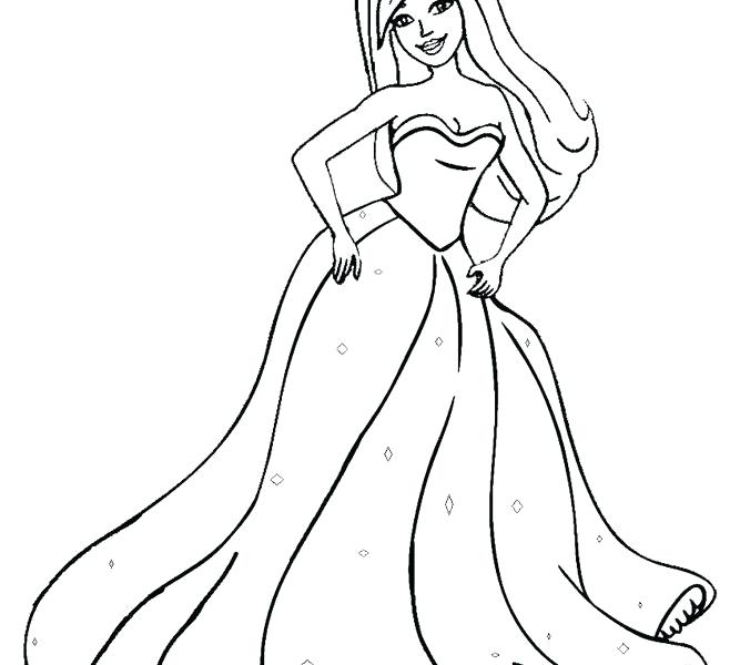 667x600 drawing of princess how to draw princesses step dress georgepeppard - Princess Barbie Drawing