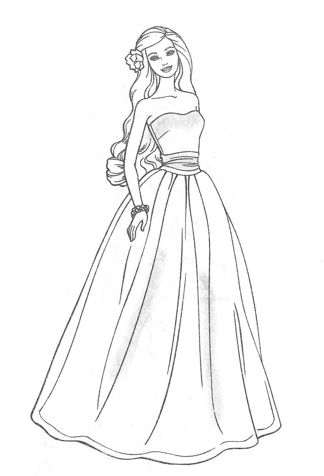 1058x1556 free coloring barbie princess barbie drawing pages at getdrawings - Princess Barbie Drawing