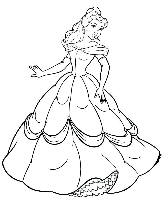 670x818 How To Draw Coloring Pages Of Disney Princess Belle Online - Princess Belle Drawing