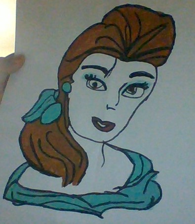 395x452 How To Draw A Realistic Portrait Of Belle Steps - Princess Belle Drawing