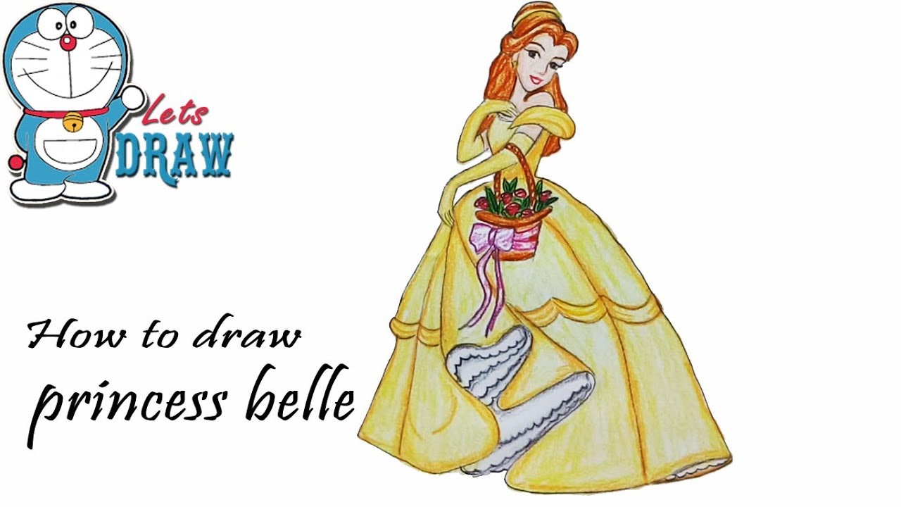 1280x720 How To Draw Princess Belle Step - Princess Belle Drawing